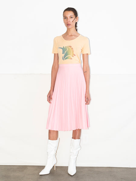 Pink pleated skirt hotsell h and m
